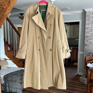 Vintage Brooks Brothers Khaki Double Breasted Trench Coat 40R
